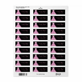 Élégant tendance, Robe rose, Étiquette de adresse  (Feuille entière)