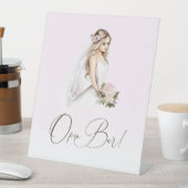 Elegant Tender Roze Vrijgezellenfeest Open Bar Reclamebord Met Voetstuk (Insitu)