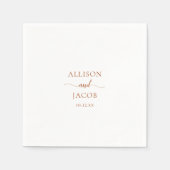 Elegant Terra Cotta Script Wedding Servet (Voorkant)