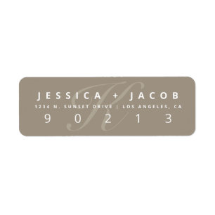Elegant Terrace Brown & White   Retouradres Etiket