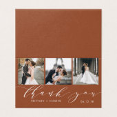 Elegant Terracotta 3 Foto Collage Hartelijk dank Kaart (Buitenkant ongevouwen)