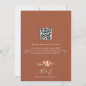 Elegant Terracotta Boho Floral QR Code Wedding Kaart (Achterkant)