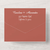 Elegant Terracotta Eucalyptus RSVP Foto QR Code All In One Uitnodiging (Achterkant)