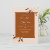 Elegant Terracotta Eucalyptus Rust Lijst Wedding Kaart (Staand voorkant)