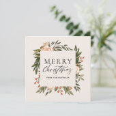 Elegant Terracotta Floral Boho Kerstmis Feestdagenkaart (Staand voorkant)