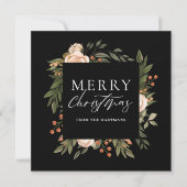 Elegant Terracotta Floral Boho Kerstmis Feestdagenkaart (Voorkant)