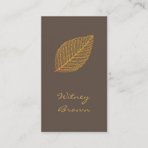 Elegant terracotta gouden folie blad visitekaartje