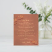 Elegant Terracotta Leaves Budget Wedding Menu (Staand voorkant)