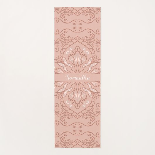 Elegant Terracotta Mandala Girly Monogrammed Yogamat (Voorkant)