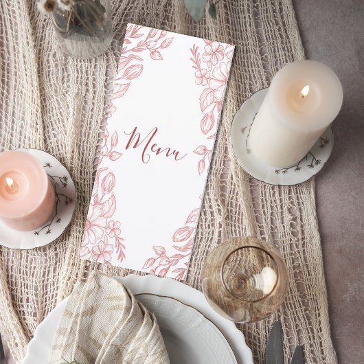 Elegant Terracotta Minimalist Wedding Menu
