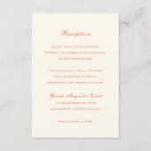 Elegant Terracotta Modern Classic Wedding Informatiekaartje (Voorkant)