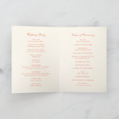 Elegant Terracotta Modern Classic Wedding Programma (Binnen)