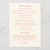 Elegant Terracotta Modern Classic Wedding Programma (Achterkant)