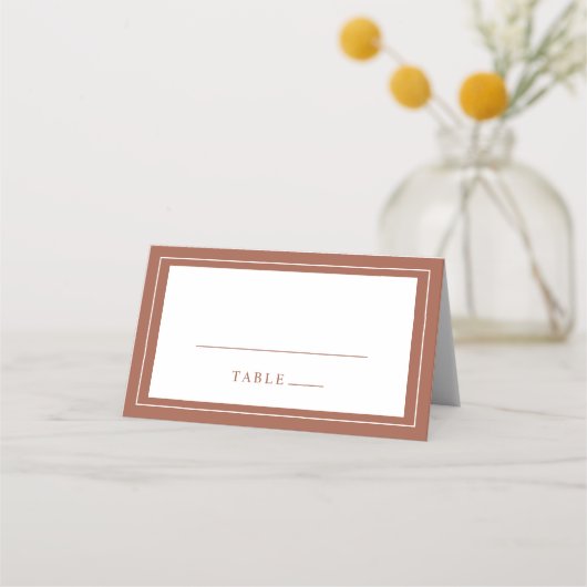 Elegant Terracotta Place Card (Voorkant)