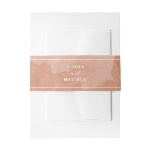 Elegant Terracotta Rust Waterverf, bruiloft Uitnodigingen Wikkel