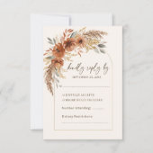 Elegant Terracotta Rustic Fall Floral Wedding  RSVP Kaartje (Voorkant)