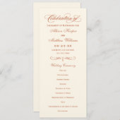 Elegant Terracotta Script Wedding Ceremony Programma (Voorkant / Achterkant)