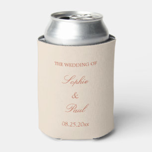 Elegant Terracotta Script Wedding Favor Koelbox Blikjeskoeler