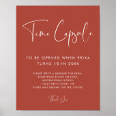 Elegant Terracotta Tijdcapsule 1e Verjaardag teken Poster (Voorkant)