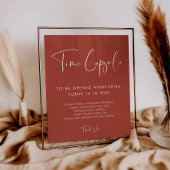 Elegant Terracotta Tijdcapsule 1e Verjaardag teken Poster