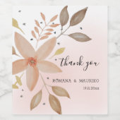 Elegant Terracotta Waterverf Floral handbeschilder Wijn Etiket (Enkel label)