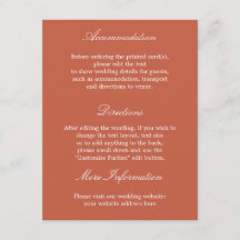 Elegant Terracotta Wedding Details Kaart