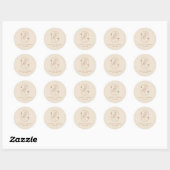 Elegant Terracotta Whimsical Wedding Ronde Sticker (Vel)