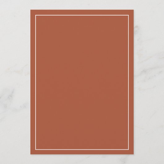 Elegant Terracotta White Script Wedding Menu (Achterkant)
