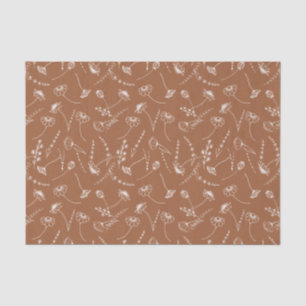 Elegant Terracotta Wildflower Sketch Simple Floral Tissuepapier