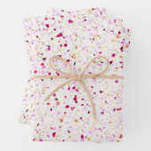 Elegant Terrazzo Retro Red Paars White Pattern Inpakpapier Vel (In situ)