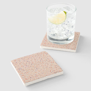 Elegant Terrazzo Retro Roze Paarse wit design Stenen Onderzetter