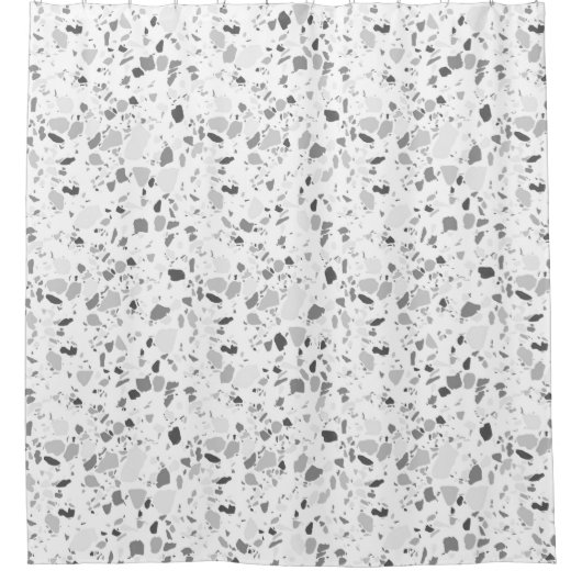 Elégant terrazzo rideau de douche fait main (Devant)