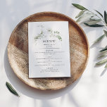 Elégant terroir de verdure Aquarelle Menu Mariage<br><div class="desc">Cette belle et délicate aquarelle verdure orne ce menu élégant qui est entièrement personnalisable.Le revers offre plus de verdure et de place pour ajouter des détails supplémentaires si nécessaire. Parfait pour tout événement magnifique. Cela fait partie de ma collection intitulée "Terre de verdure".</div>