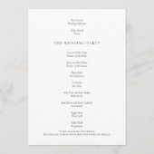 Elegant Text Black White Wedding Program Kaart (Achterkant)