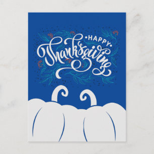 Elegant Text Happy Thanksgiving met Cute Pumpkin Briefkaart