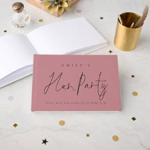 Elegant Text Hen Party Dusty Roos Gastenboek