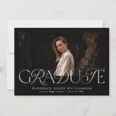 Elegant Text Photo High School Afstuderen Aankondiging (Voorkant)