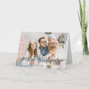 Élégant Texte de Noël Carte de voeux photo   Noir