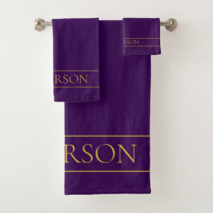 Élégant texte personnalisable Gold & Deep Purple
