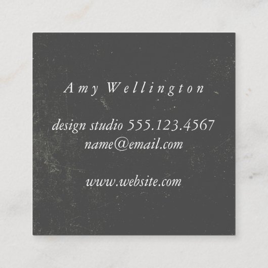 Elegant Texture Monogram Vierkante Visitekaartje (Achterkant)