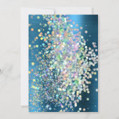 ELEGANT TEXTURED BLUE HOLOGRAPHIC PASTEL WEDING KAART (Achterkant)