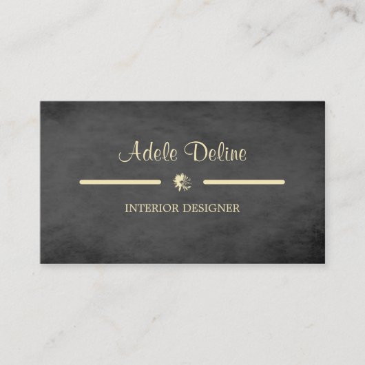 Elegant Textured Grey Interior Designer Visitekaartje (Voorkant)