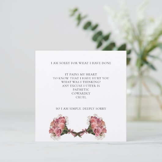 Elegant Textured Minimal Het spijt me dat ik Kaart (Staand voorkant)