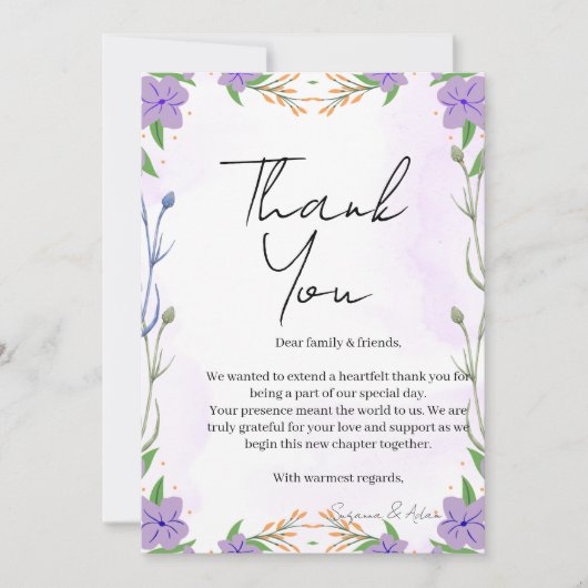 elegant thank you card bedankkaart (Voorkant)