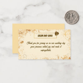 Elegant Thank you Card for Wedding Guests Notitiekaartje