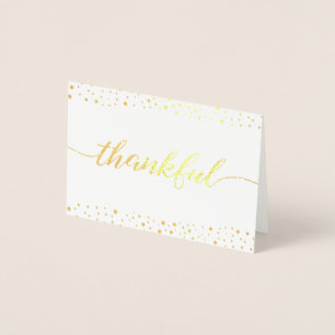 Elegant Thankful script Weddenschap Bedankt Folie Kaarten