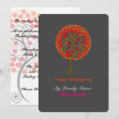 Elegant thankful tree Thanksgiving Kaart (Voorkant / Achterkant)