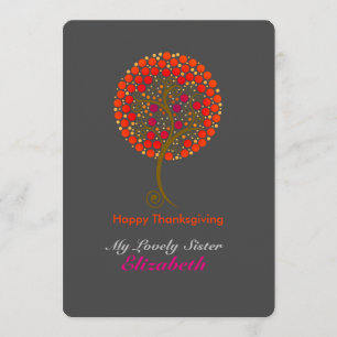 Elegant thankful tree Thanksgiving Kaart