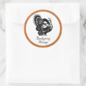 Elegant Thanksgiving Blessings Ronde Sticker (Tas)