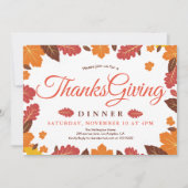 Elegant Thanksgiving bloemendiner Kaart (Voorkant)